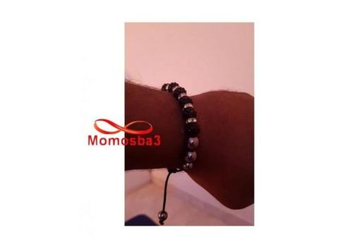 Bracelet Shamballa Crystal Noir BLANC Et DORE - Unisex au meilleur prix au Maroc