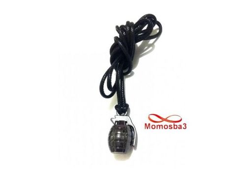 Collier Fil Noir Réglable Avec Pendentif Grenade Noir Acier Inoxydable Argenté au meilleur prix au Maroc
