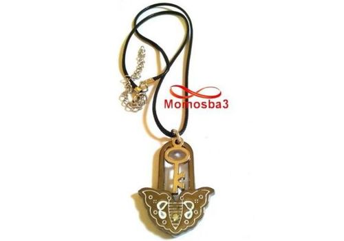 Collier Fil Noir Et Pendentif En Acier Inoxydable - Unisex au meilleur prix au Maroc