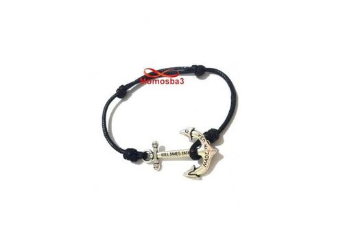 Bracelet Fil Noir Réglable Avec Pendentif Ancre Marine Kiel James Patrick au meilleur prix au Maroc