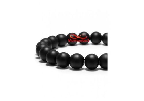 Agate Pierre Naturelle Noir Mat + MARRON - élastique au meilleur prix au Maroc