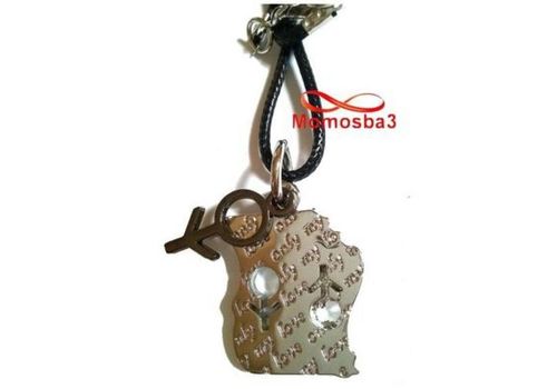 Collier Fil Noir Et Pendentif En Acier Inoxydable - Unisex au meilleur prix au Maroc