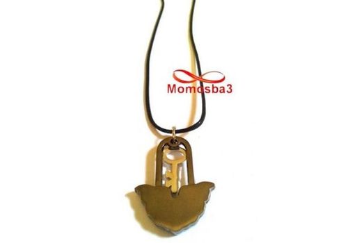 Collier Fil Noir Et Pendentif En Acier Inoxydable - Unisex au meilleur prix au Maroc