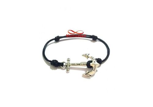 Bracelet Fil Noir Réglable Avec Pendentif Ancre Marine Kiel James Patrick au meilleur prix au Maroc