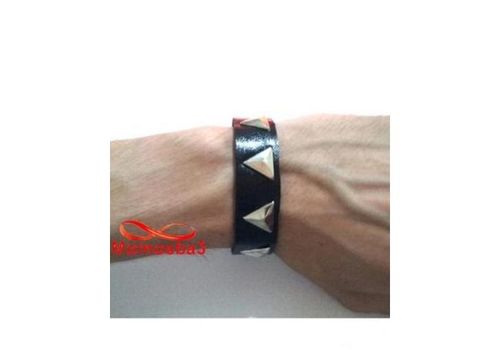 Bracelet Skaï Noir Avec Bouton Réglable Unisex au meilleur prix au Maroc
