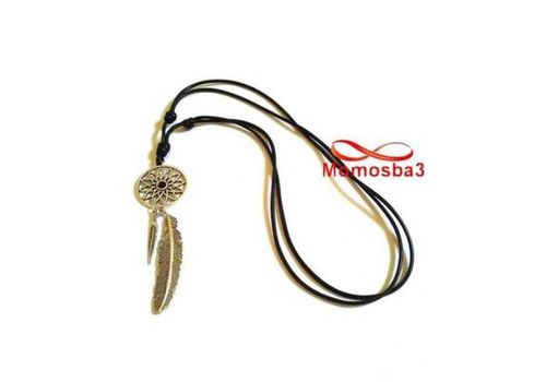 Collier Fil Noir Réglable Avec Pendentif Plume - Unisex au meilleur prix au Maroc
