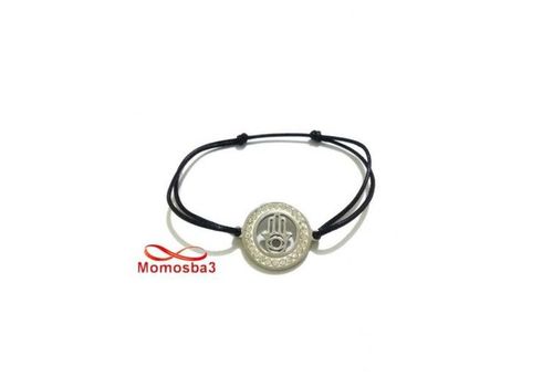 Bracelet Fil Noir Avec Pendentif Khmissa En Acier Inoxydable Avec Pierres au meilleur prix au Maroc