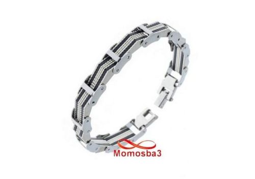 Bracelet En Acier Inoxydable Et Silicone (Réglable) au meilleur prix au Maroc