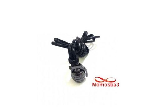 Collier Fil Noir Réglable Avec Pendentif Grenade Noir Acier Inoxydable Argenté au meilleur prix au Maroc