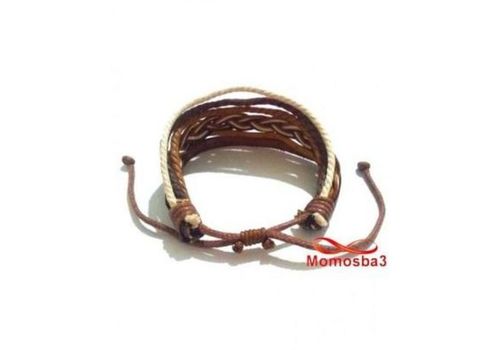 Bracelet Torsadé Cuir Et Fil Réglable Unisex au meilleur prix au Maroc