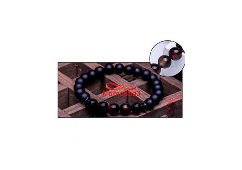 Agate Pierre Naturelle Noir Mat + MARRON - élastique au meilleur prix au Maroc