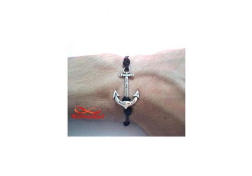 Bracelet Fil Noir Réglable Avec Pendentif Ancre Marine Kiel James Patrick au meilleur prix au Maroc