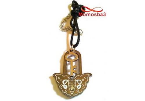 Collier Fil Noir Et Pendentif En Acier Inoxydable - Unisex au meilleur prix au Maroc