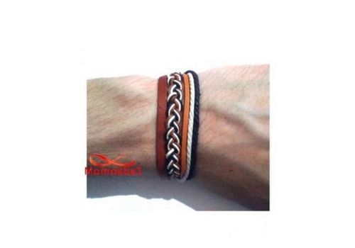 Bracelet Torsadé Cuir Et Fil Réglable - Unisex au meilleur prix au Maroc