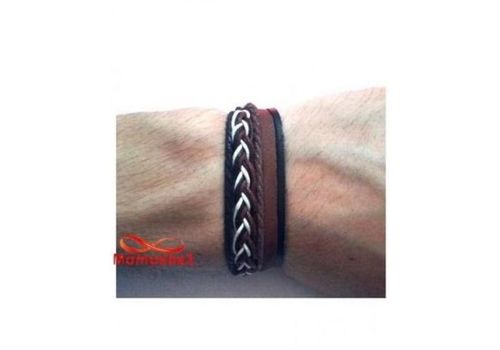 Bracelet Torsadé Cuir Et Fil Réglable Unisex au meilleur prix au Maroc