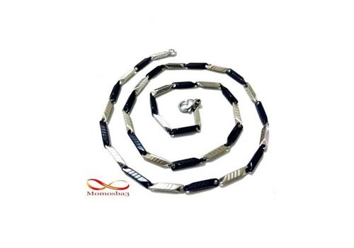 Chaîne En Acier Inoxydable Argenté + Noir Unisex au meilleur prix au Maroc