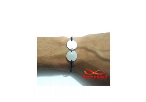 Bracelet King Of Morocco Fil Noir Pendentif 2 Pièces En Acier Inoxydable Unisex au meilleur prix au Maroc
