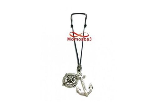 Collier Fil Noir Réglable Avec 2 Pendentif Ancre Marine USA Et Boussole (Unisex) au meilleur prix au Maroc