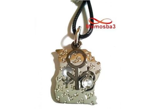 Collier Fil Noir Et Pendentif En Acier Inoxydable - Unisex au meilleur prix au Maroc