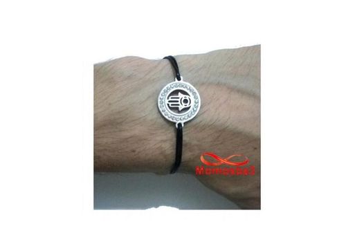 Bracelet Fil Noir Avec Pendentif Khmissa En Acier Inoxydable Avec Pierres au meilleur prix au Maroc