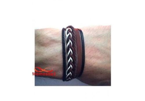 Bracelet Torsadé Cuir Et Fil Réglable Unisex au meilleur prix au Maroc