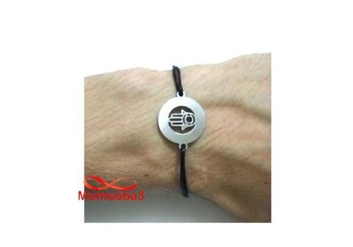 Bracelet Fil Noir Avec Pendentif Khmissa En Acier Inoxydable Avec Pierres au meilleur prix au Maroc