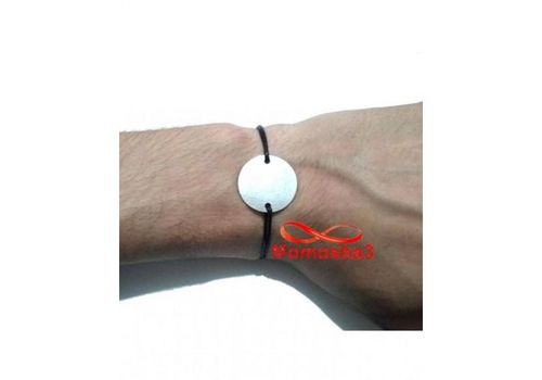 Bracelet Mohammed VI Fil Noir Réglable Avec Pendentif Pièce Taille Moyenne En Acier Inoxydable au meilleur prix au Maroc
