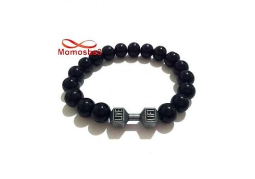 Agate Verre Grande Boules Avec Pendentif Fitness Noir - Unisex au meilleur prix au Maroc