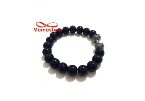 Agate Verre Grande Boules Avec Pendentif Fitness Noir - Unisex au meilleur prix au Maroc