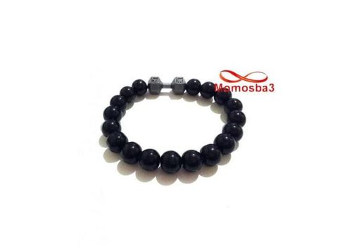 Agate Verre Grande Boules Avec Pendentif Fitness Noir - Unisex au meilleur prix au Maroc