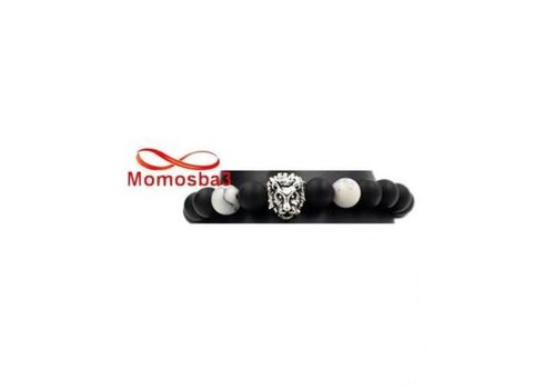 Agate Pierres Naturelle Noir Et BLANC + Pendentif LION (Fil Réglable) au meilleur prix au Maroc