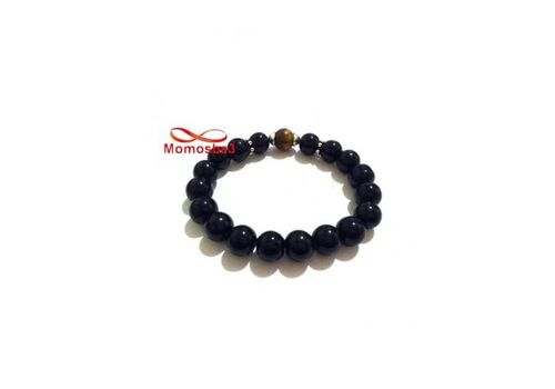 Agate Verre Noir Grande Boules + Pierre TIGER Eye Unisex au meilleur prix au Maroc