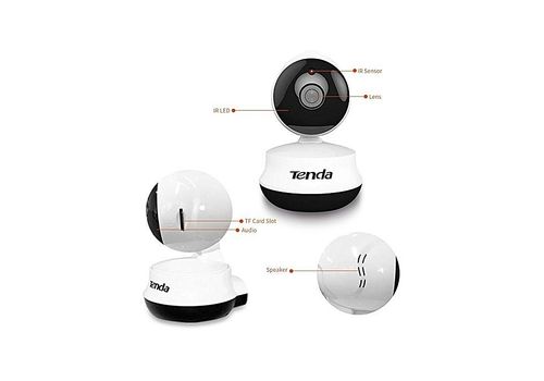 Caméra IP sans fil C50+  horizontale 355 °, verticale 120 °, distance d'éclairage IR-LED de 10 mètres, microphone et haut-parleur encastrables, Audio bidirectionnel Micro SD / TF au meilleur prix au Maroc