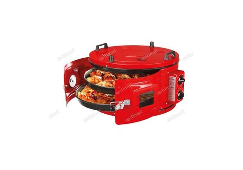 ITIMAT FOUR ROND 40 LITRES ROUGE + 2 PLAQUES EMAILLEES ET 1 GRILLE GRAND FORMAT au meilleur prix au Maroc