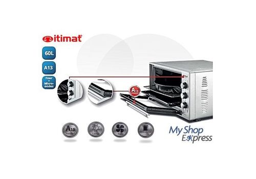 ITIMATFOUR ELECTRIQUE 60L DOUBLE VITRAGE VENTILATEUR TURBO LAMPE INTERIEUR GRIS au meilleur prix au Maroc