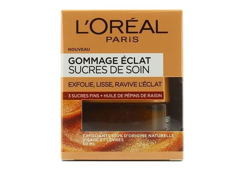 L’Oréal Sucres de Soin Gommage Eclat 3 sucres fins + huile de pépins de raisin 50 ml au meilleur prix au Maroc