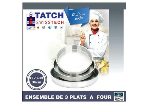 Set de 3 plats à four en inox 28-30-36cm au meilleur prix au Maroc