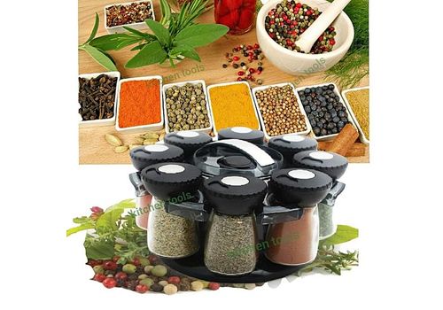 Présentoir à épices 8 pots avec support rotatif. au meilleur prix au Maroc
