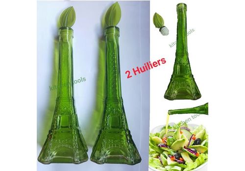 2 Huiliers tour Eiffel en Verre transparent. au meilleur prix au Maroc