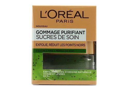 L’Oréal Sucres de Soin Gommage purifiant 3 sucres fins + pépins kiwi 50 ml au meilleur prix au Maroc