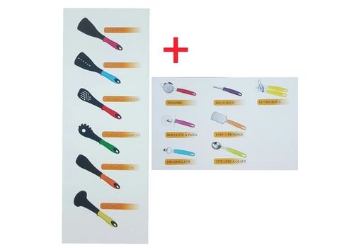 Pack Ustensile de cuisine 7Pcs Support rotatif+ Penderie mural  de 6pcs. au meilleur prix au Maroc