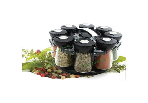 Présentoir à épices 8 pots avec support rotatif. au meilleur prix au Maroc
