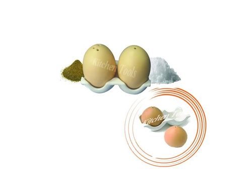 Set Petit Déjeuner : Beurrier+ Salière et poivrier en forme d’œufs. au meilleur prix au Maroc