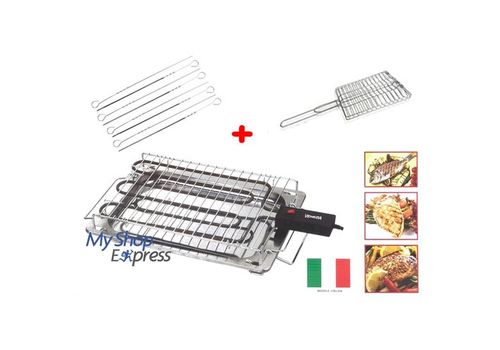 BARBECUE ELECTRIQUE DESIGN AVEC GRILLE ET 6 BROCHETTES OFFERTES au meilleur prix au Maroc