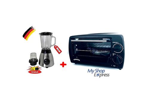 PACK FOUR ELECTRIQUE 9 L 800 W + MIXEUR BOL EN VERRE AVEC MOULIN EPICES au meilleur prix au Maroc