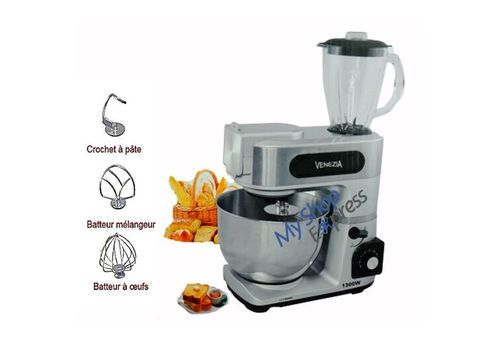 VENIZEA ROBOT PETRIN  2 EN 1 AVEC BLENDER MIXEUR 7 LITRES 1300W au meilleur prix au Maroc