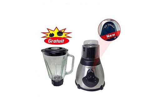 SUPER BLENDER AVEC MOULIN BOL EN VERRE ET CONCASSEUR A GLACE 700W+2 PIECE DE RECHANGE GRATUIT au meilleur prix au Maroc