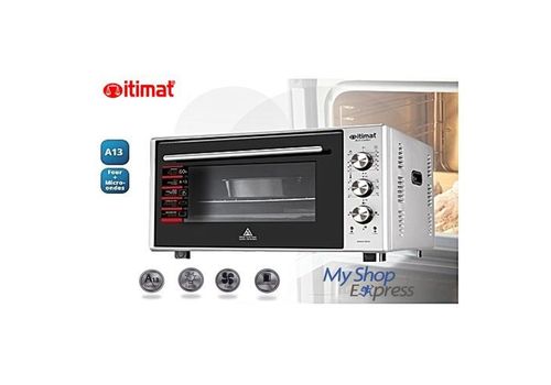 FOUR ELECTRIQUE 50L ITIMAT DOUBLE VITRAGE VENTILATEUR TURBO LAMPE INTERIEUR au meilleur prix au Maroc