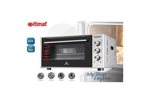 FOUR ELECTRIQUE 60L ITIMAT DOUBLE VITRAGE VENTILATEUR TURBO LAMPE INTERIEUR au meilleur prix au Maroc