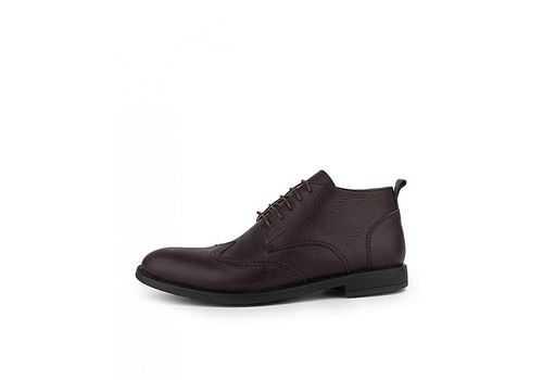 MEZZO Bottines Gavroche Mezzo en cuir véritable Marron au meilleur prix au Maroc